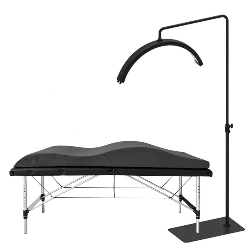 Foldable Cosmetic Bed 60 cm + Memory Foam Mattress + Shadow-Free Cosmetic Lamp MOON PLATINUM - Set №9