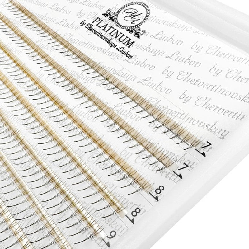 Ready Fan Eyelash Clusters Dark Choco PLATINUM 3D 0.07 Curl C 7–14 mm