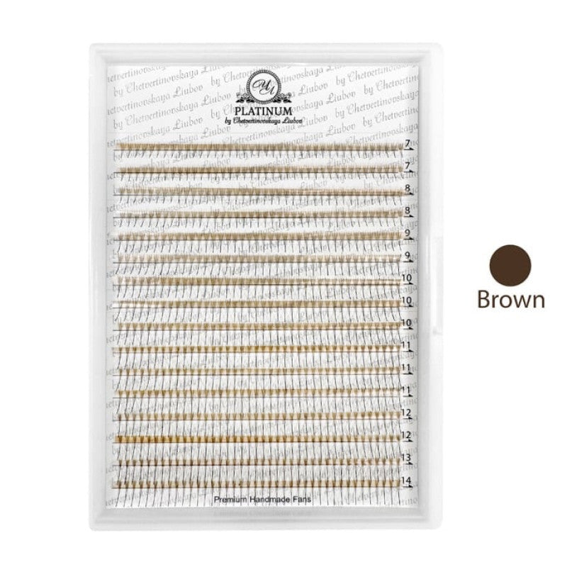 Ready Fan Eyelash Clusters Dark Choco PLATINUM 3D 0.07 Curl C 7–14 mm