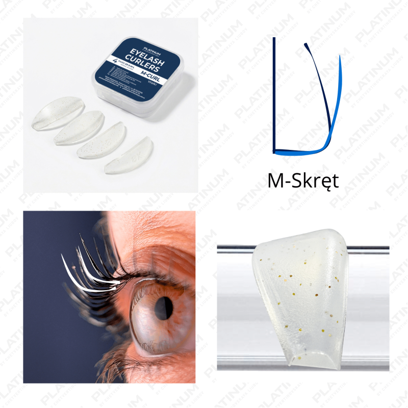 Silicone Lash Lifting Shields M-Curl 4 Pairs PLATINUM