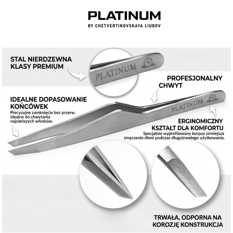 Slanted Eyebrow Tweezer PLATINUM