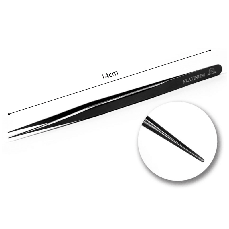 Tweezer for Lash Separation Long Straight Black PLATINUM Onyx Edition
