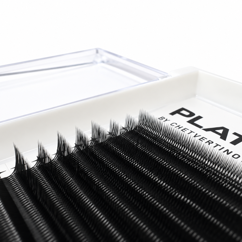 Ready Fan Eyelash Clusters 2D Black U-Shape Curl M 0.07 7–13 mm PLATINUM