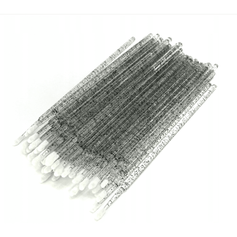 Lint-Free Microbrush Applicators for Eyelashes 100 pcs PLATINUM blue glitter