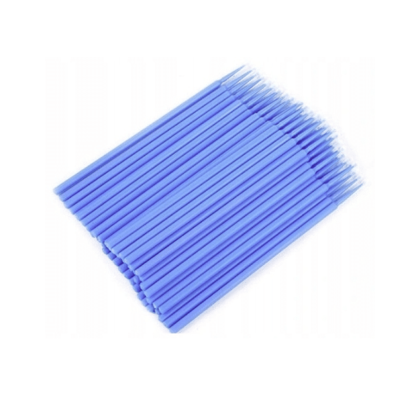 Lint-Free Microbrush Applicators for Eyelashes 100 pcs PLATINUM blue glitter