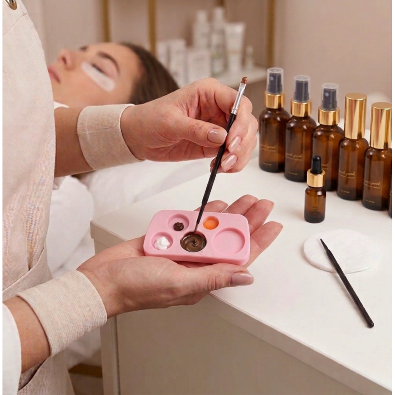 PLATINUM Lash &amp; Brow Lifting Set – Pink Silicone Palette + Lifting Brush