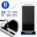 Eyelash Extensions Black PLATINUM 24 lines Сurl B 0.07 6-13mm NEW