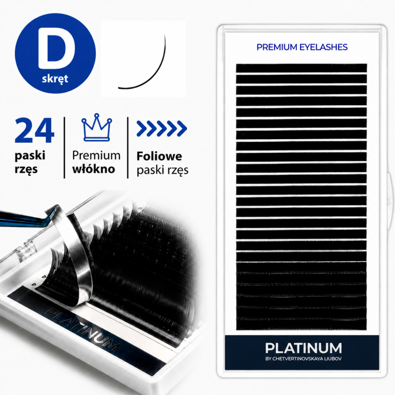 Eyelash Extensions Black PLATINUM 24 lines Сurl D 0.10 8-14mm NEW