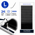 Eyelash Extensions Black PLATINUM 24 lines Сurl L 0.07 11mm NEW