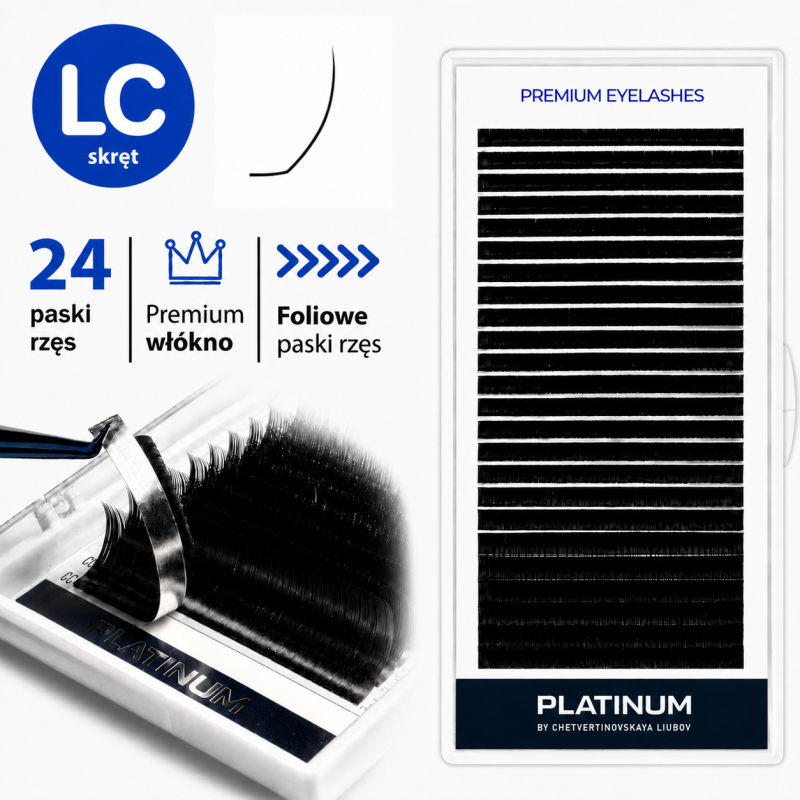 Eyelash Extensions Black PLATINUM 24 lines Сurl LC 0.10 9mm NEW