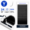 Eyelash Extensions Black PLATINUM 24 lines Сurl V 0.10 6-13mm NEW