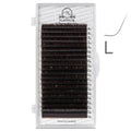 Eyelash Extensions Dark Choco PLATINUM 20 lines Сurl L 0.07 8-14mm