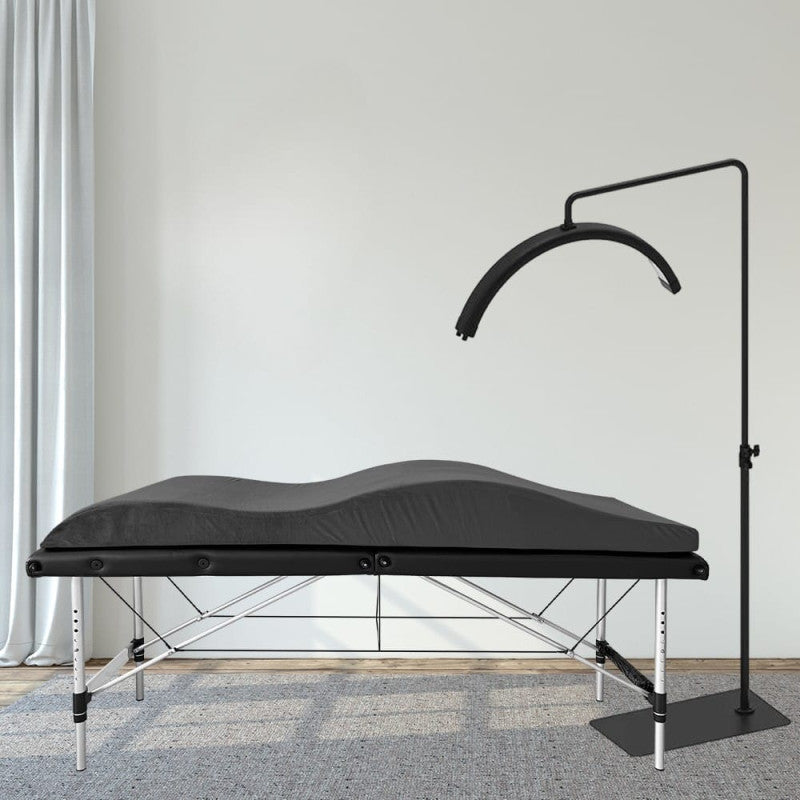 Foldable Cosmetic Bed 60 cm + Memory Foam Mattress + Shadow-Free Cosmetic Lamp MOON PLATINUM - Set №9