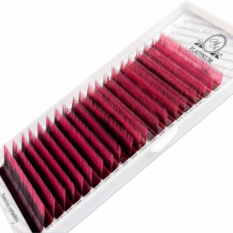 Eyelash Extensions Color Ombre Pink PLATINUM Curl L 0.07 8–14mm