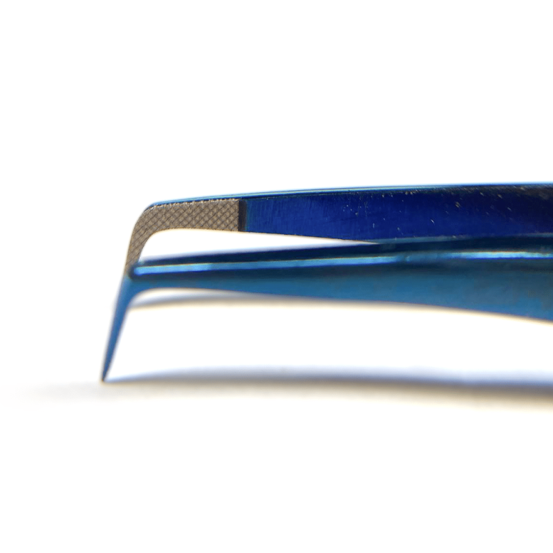 Tweezers for Eyelash Extensions ET 15 Mini Blue Laser PLATINUM Aqua Collection