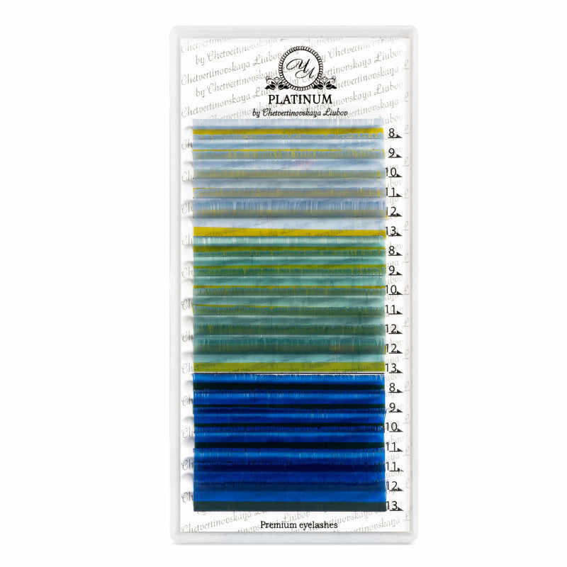Eyelash Extensions Color “Ocean Depths” PLATINUM Curl C 0.07 8–13mm
