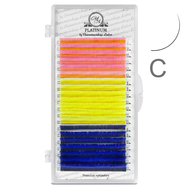 Eyelash Extensions Color Neon PLATINUM Curl L 0.07 8–13mm
