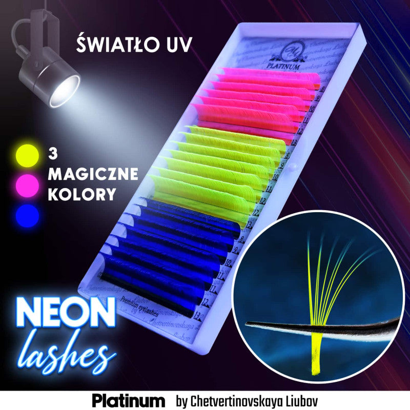 Eyelash Extensions Color Neon PLATINUM Curl L 0.07 8–13mm