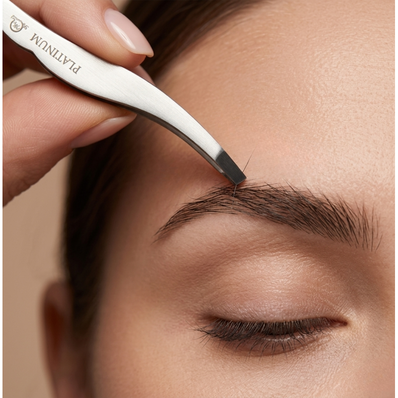Perforated Eyebrow Tweezer PLATINUM