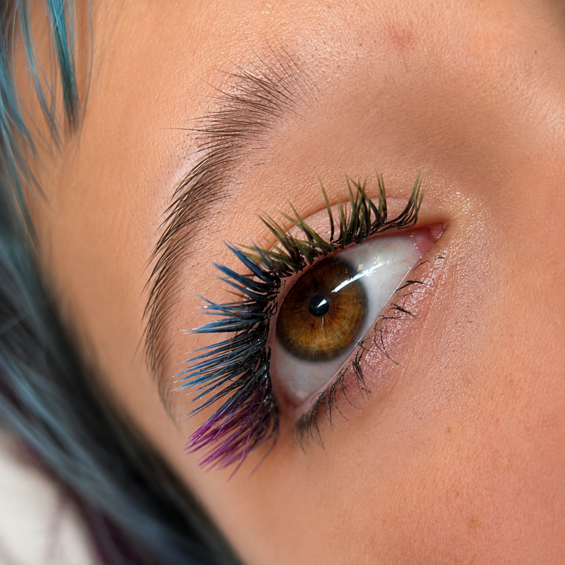 Eyelalash Extensions Color (Purple/Blue/Green) PLATINUM Curl C 0.07 8–13mm