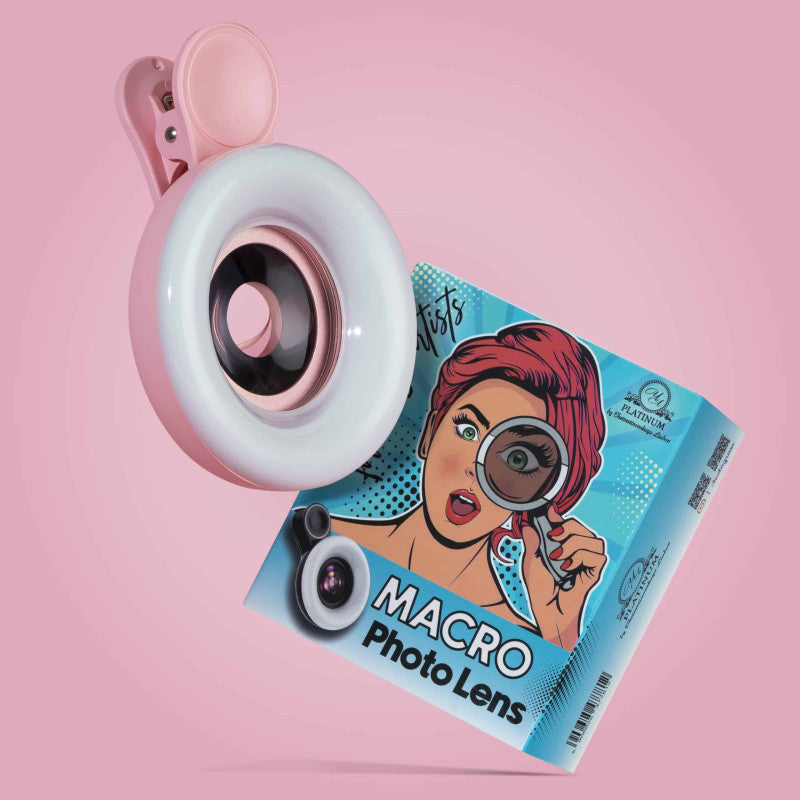 Macro Lens with LED Light PLATINUM pink