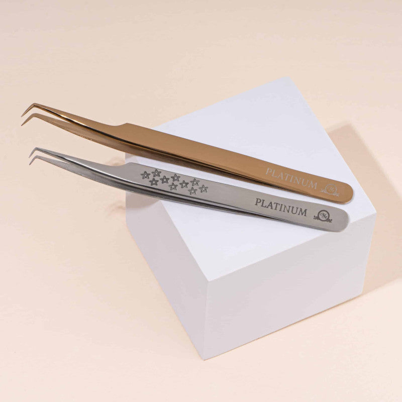 Tweezers for Eyelash Extension ET 15 rose gold PLATINUM Rose Luxe