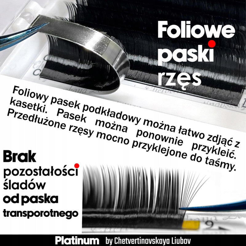 Eyelash Extensions Black PLATINUM 20 lines Сurl M 0.07 10mm