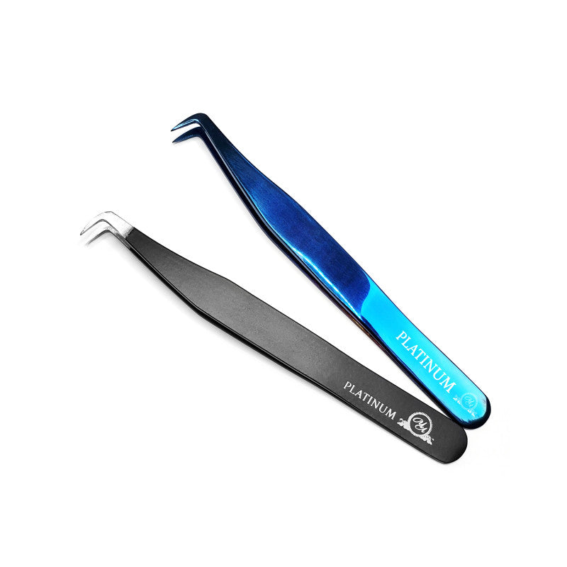 Tweezers for Eyelash Extensions Volume Plasma PLATINUM Aqua Collection