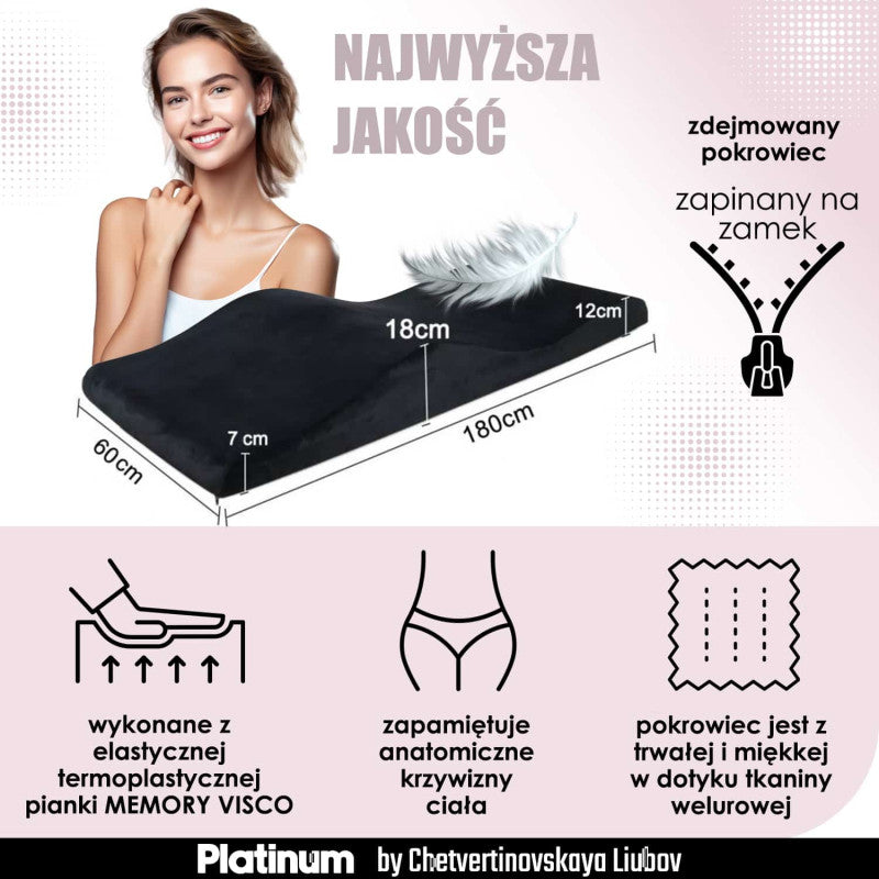 Foldable Cosmetic Bed 60 cm + Memory Foam Mattress + Shadow-Free Cosmetic Lamp MOON PLATINUM - Set №9