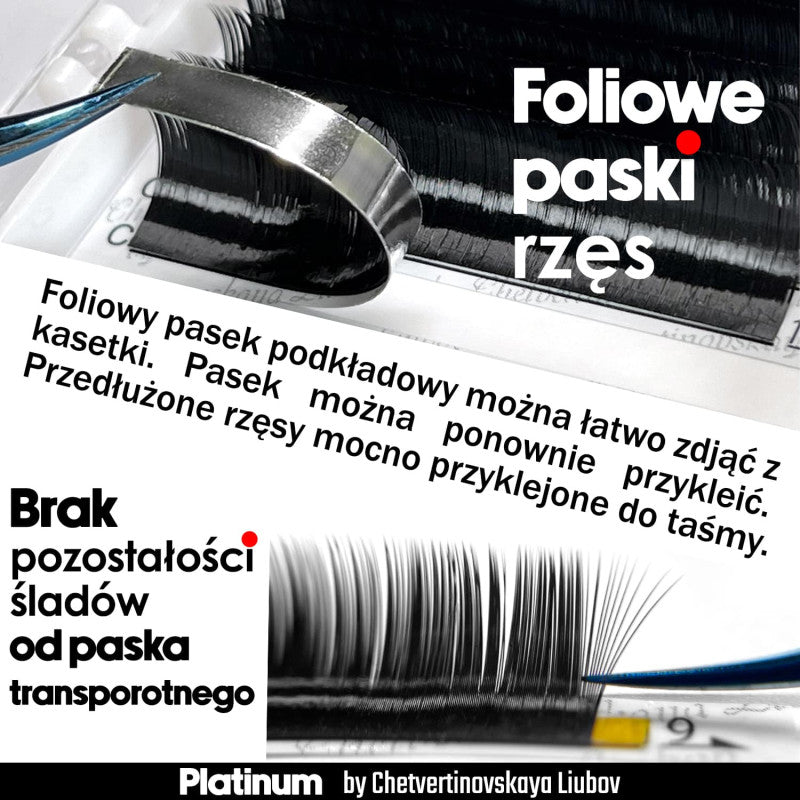 Eyelash Extensions Dark Choco PLATINUM 20 lines Сurl L 0.07 8-14mm